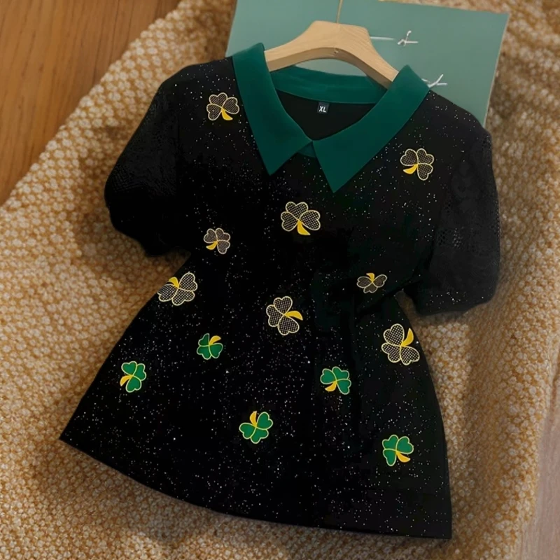 【星空绿领2025新款高定】夏百搭上衣气质时尚休闲宽松短袖T恤1703