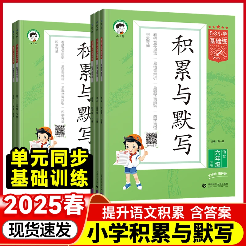 2025春季现货53小学基础练 积累与默写小学语文1-6年级下册【通用】
