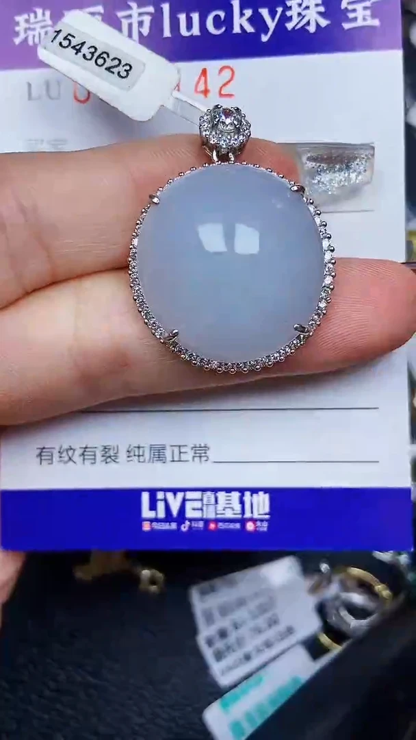 颈饰银S925镶嵌翡翠9142