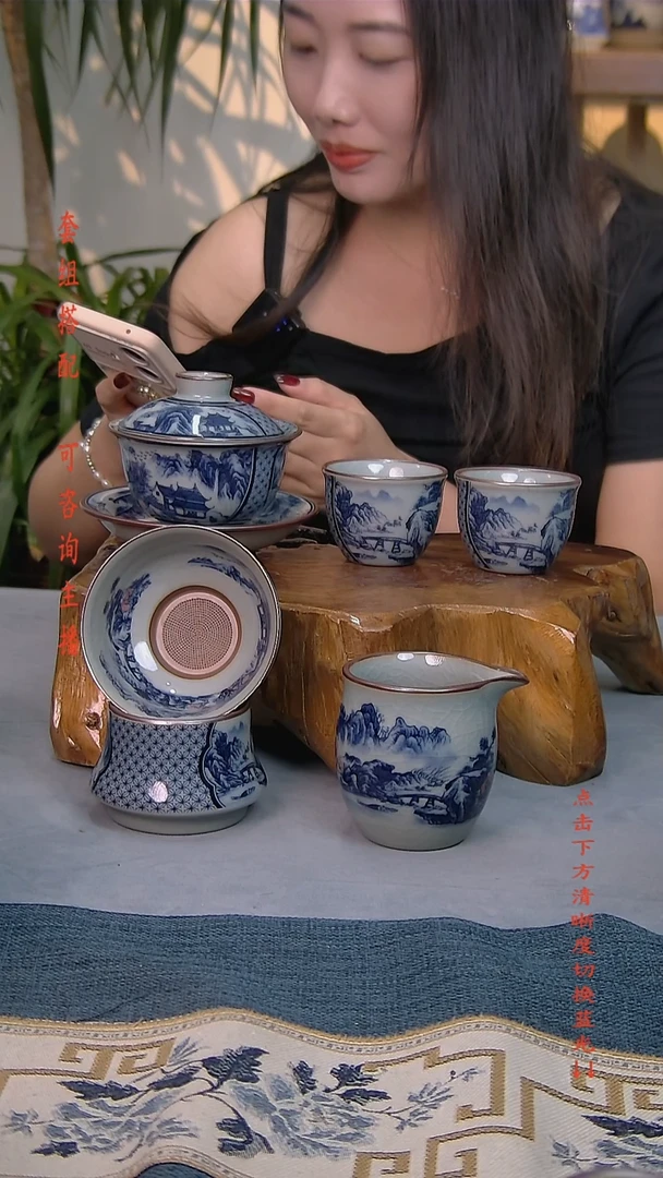 简装家用款5件套 老陶泥开片纹陶瓷茶具