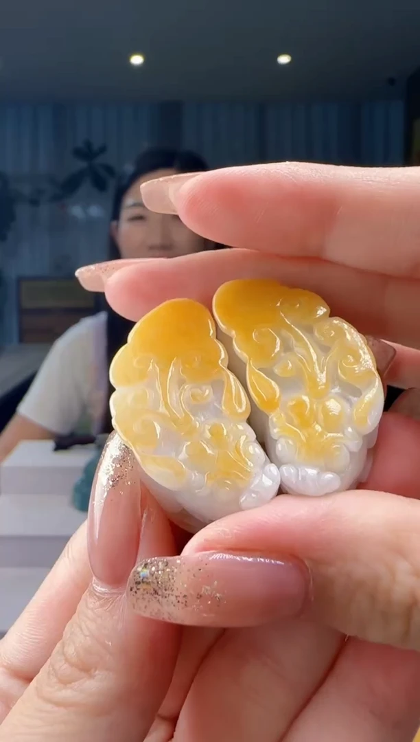 翡翠未镶嵌吊坠(不含链)一对CC@@60B7J17561