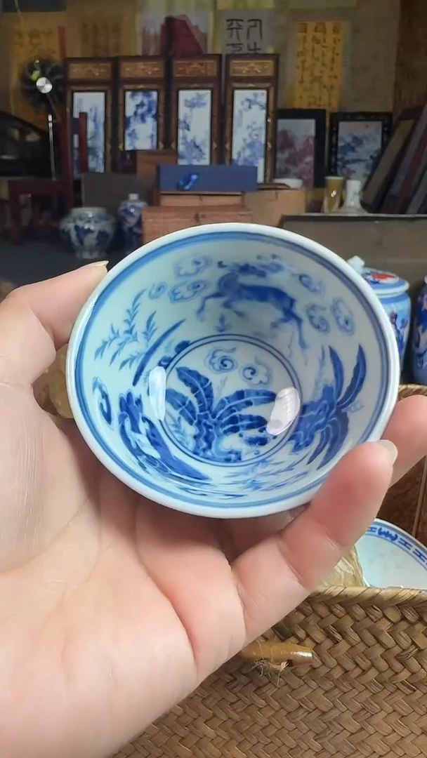 摆件景德镇陶瓷中式摆件杯