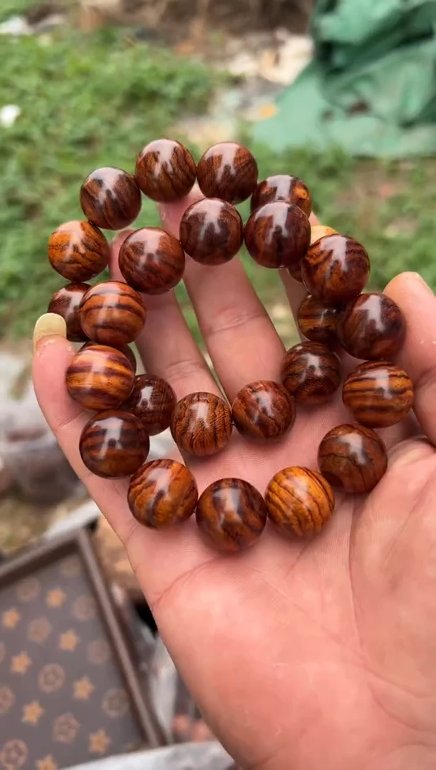 黄花梨/降香黄檀A039虎皮纹1.8圆珠手串118