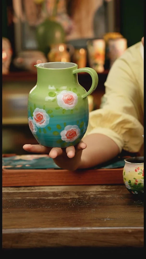 瓷片景德镇纯手工釉下彩精品茶具水杯