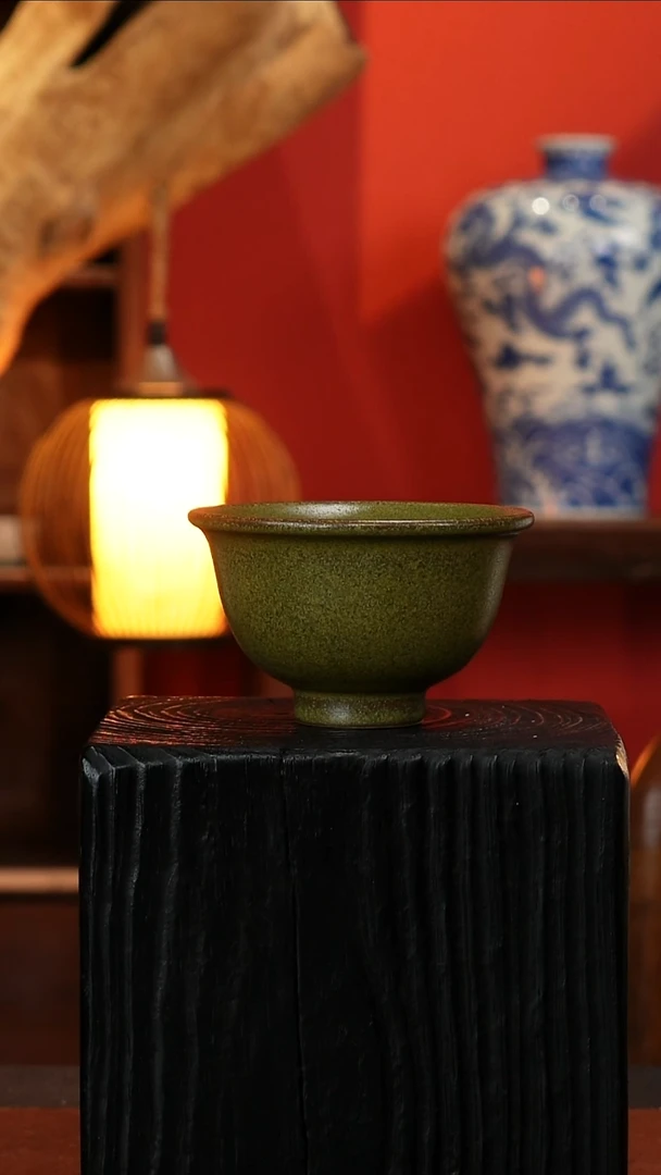 摆件皇窑茶叶末压手杯