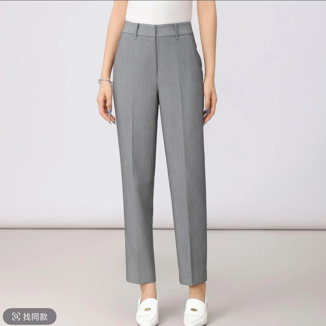 AMASS/阿玛施阿玛施春夏正品纯色高腰休闲九分烟管裤5100302女士