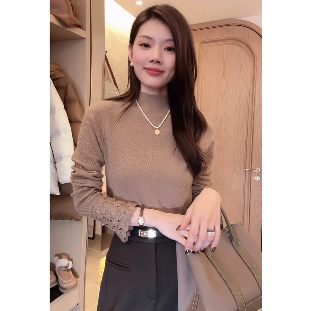 【冬至线】·冬季气质毛衣女百搭针织上衣长袖内搭保暖舒适毛衣