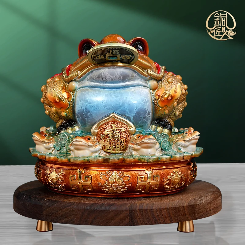 彩铜金蟾黄铜摆件客厅办公室收银台装饰开业礼品店铺开业创意礼物