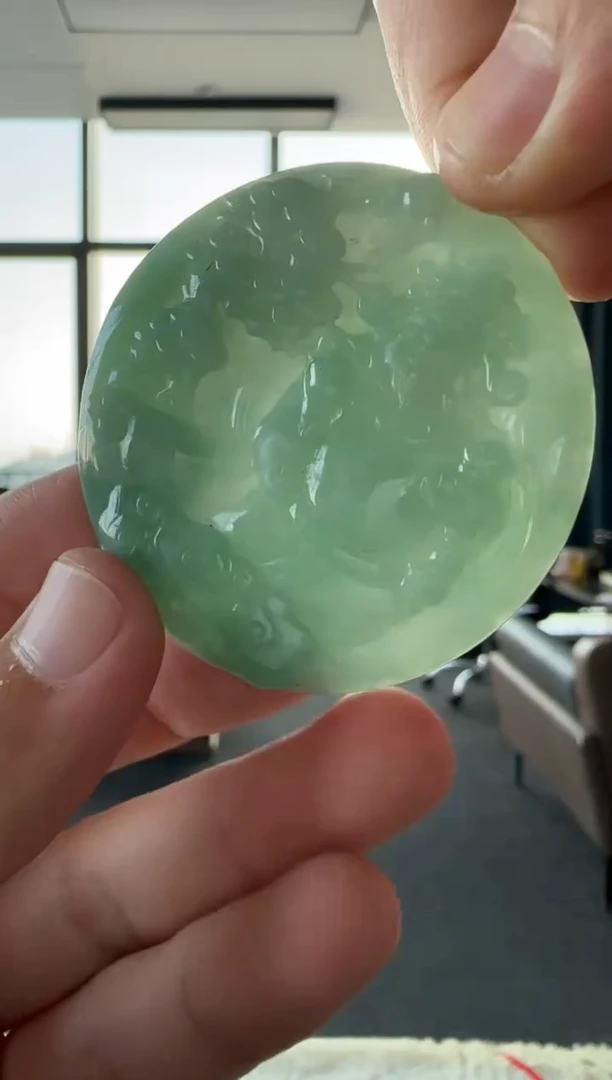 颈饰未镶嵌翡翠天然翡翠A货孤品一件