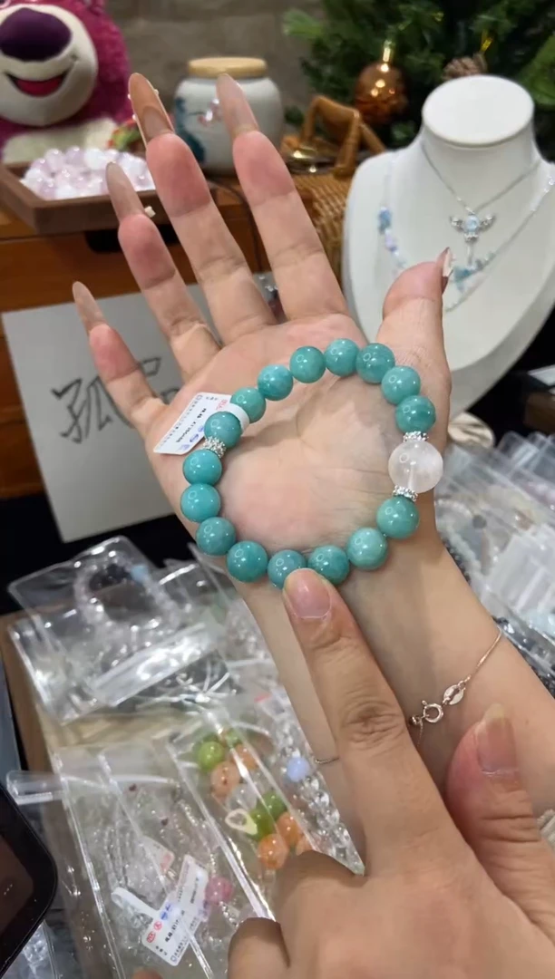 水晶手串未镶嵌孤品捡漏均匀瑕疵介意勿拍