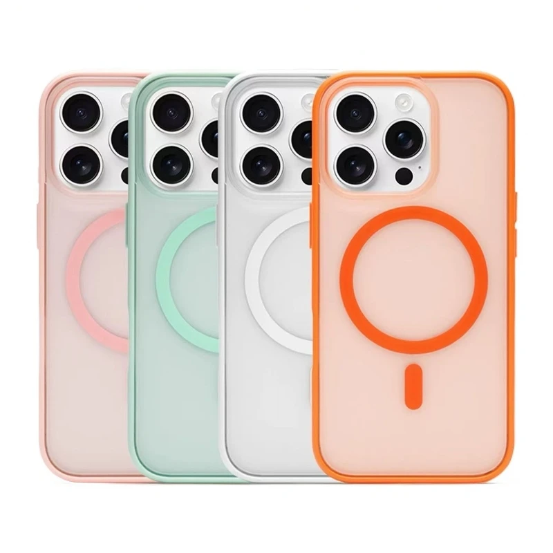 磁吸肤感果冻纯色适用苹果16/15promax/14/13手机壳