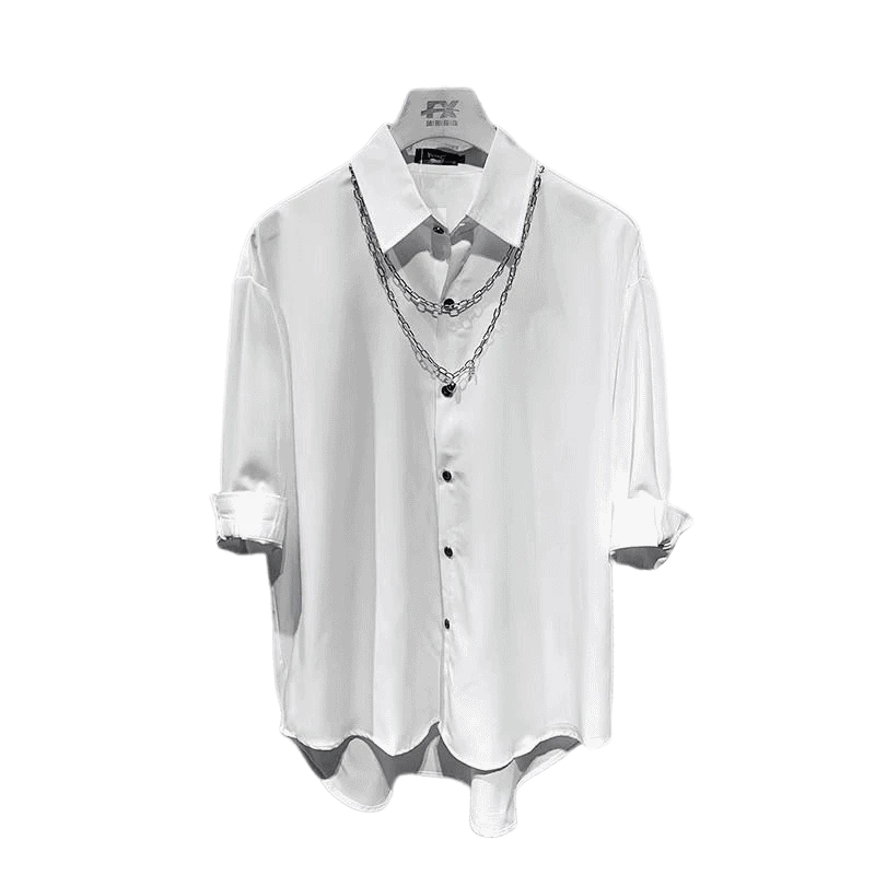 特大码300斤宽松衬衣时尚T恤夏季简约韩版潮流短袖帅气衬衫男上衣