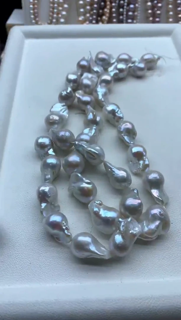 未镶嵌裸珠无扣头淡水珍珠巴洛克多样性发其一，非无暇