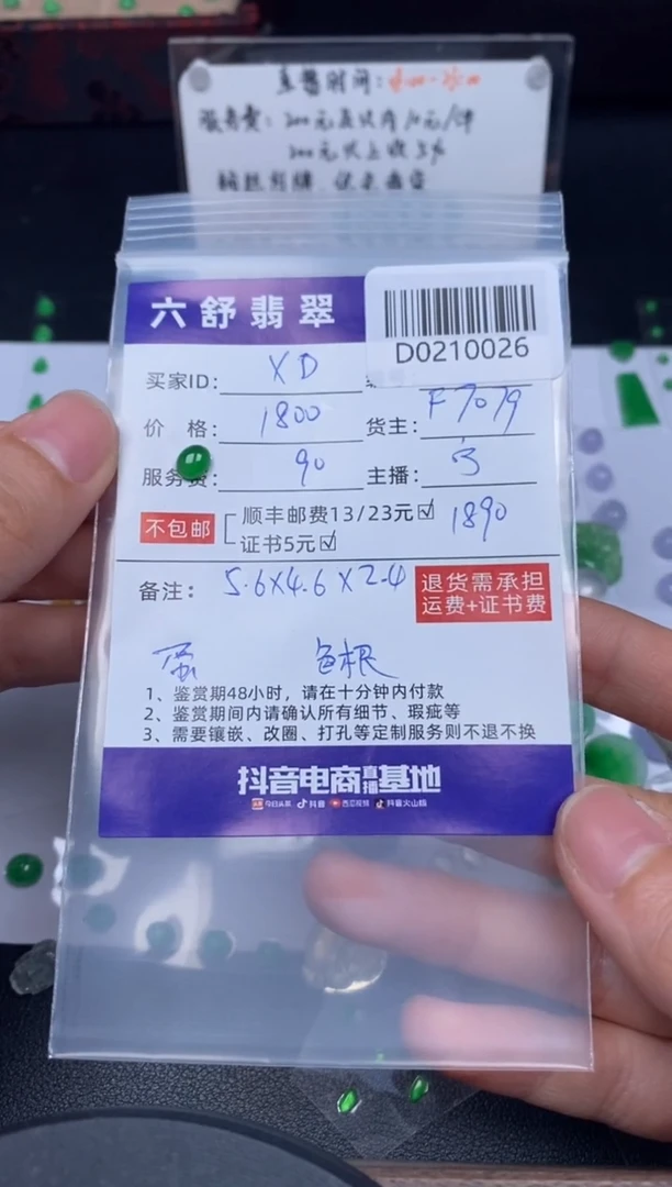 【闪购商品】翡翠吊坠(不含链)未镶嵌D0210026