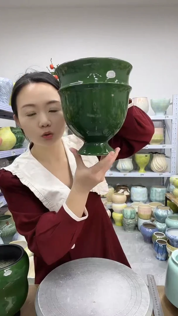 12.4陶瓷花盆直播链接高.  20    口16