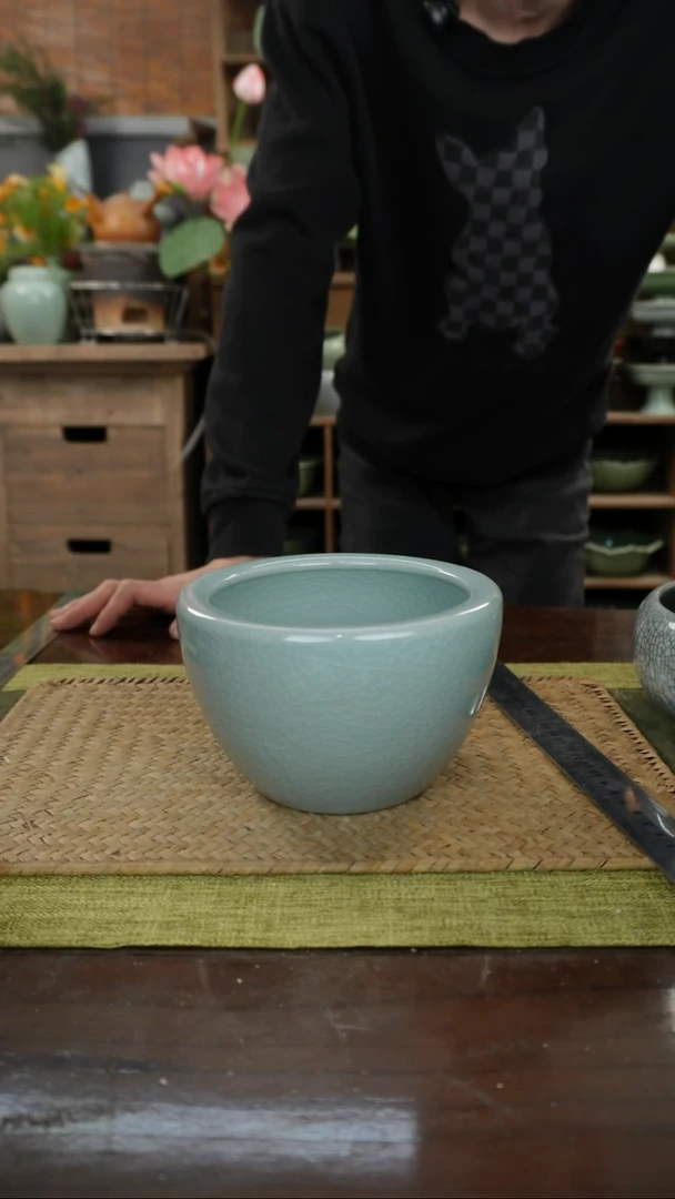 陶瓷苹果厚边茶渣缸B-13微瑕