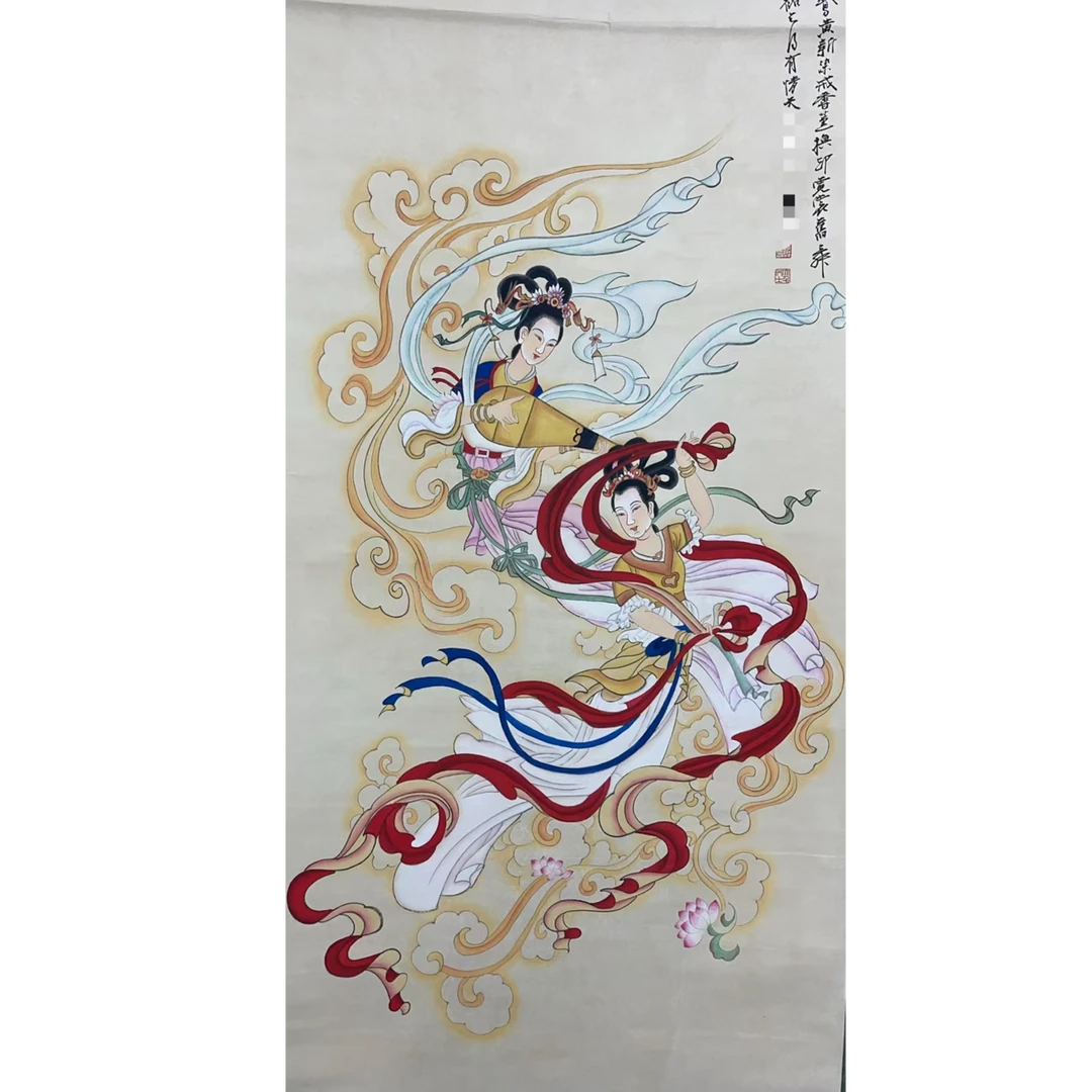 张老款人物立轴65×127约7.42平尺