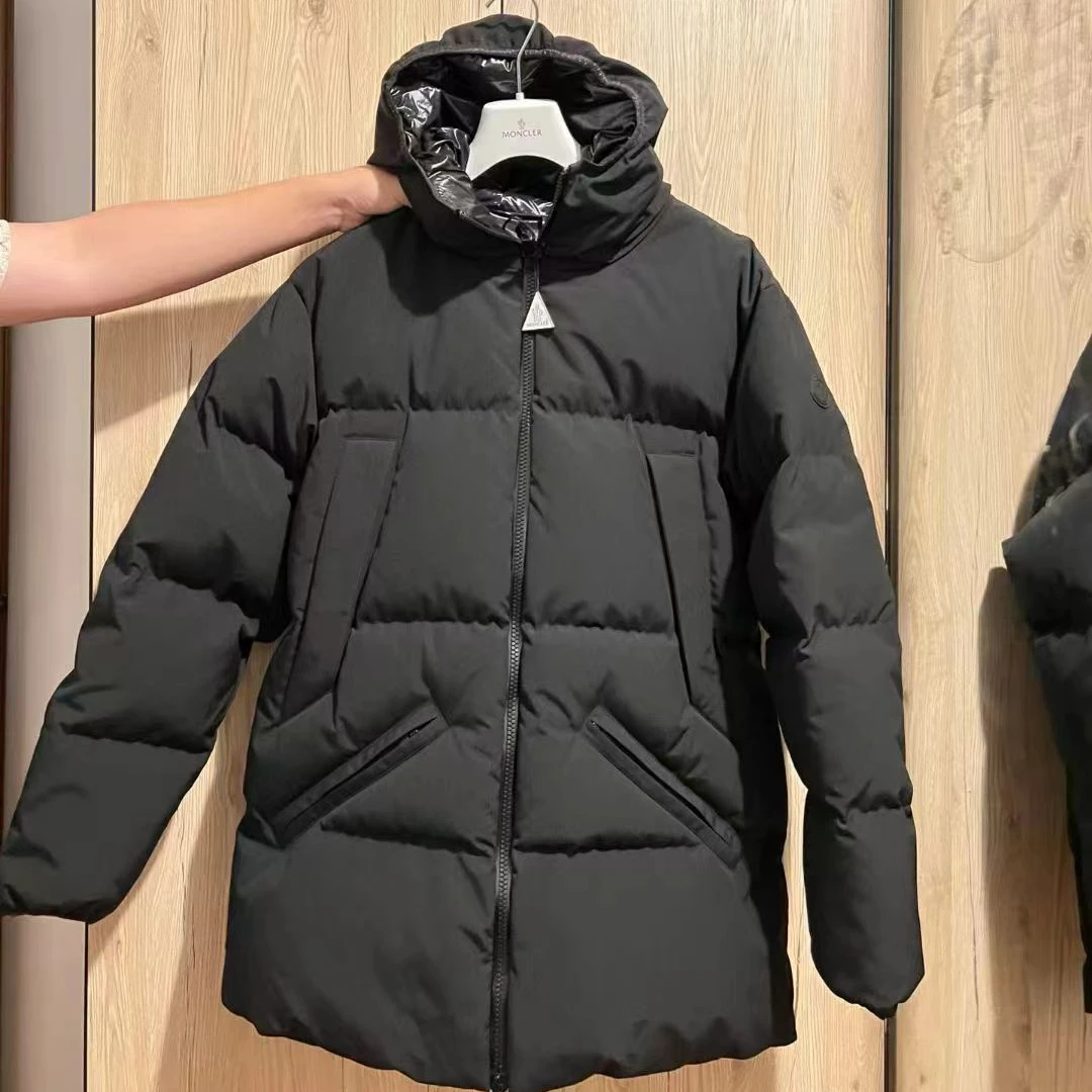 未使用 MONCLER 盟可睐/GG/washiba男士黑色中长款羽绒服 福利