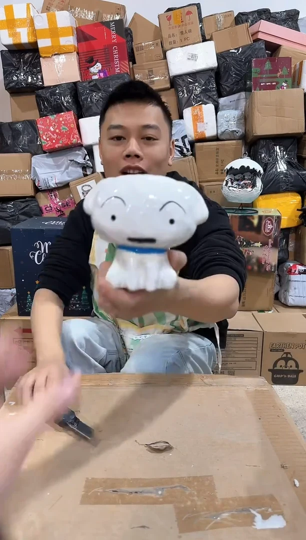 瓷片小白钱罐