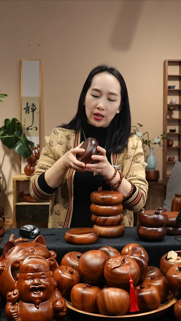 木质福鼓底座摆件小号加厚（微瑕）