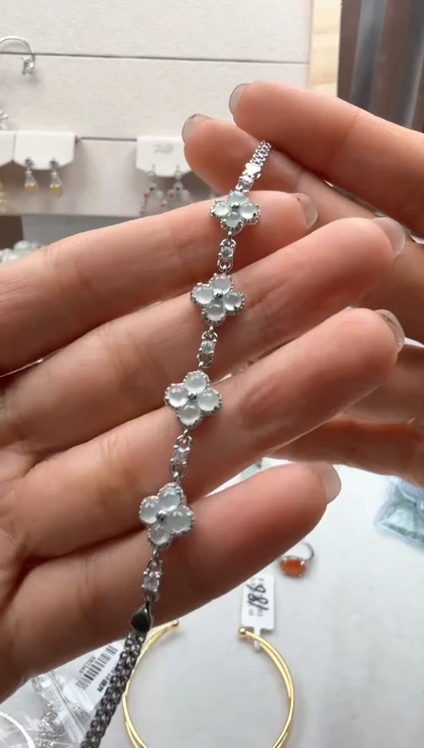 银S925镶嵌手链翡翠3号