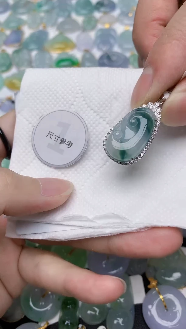 翡翠银S925镶嵌颈饰天然A货翡翠