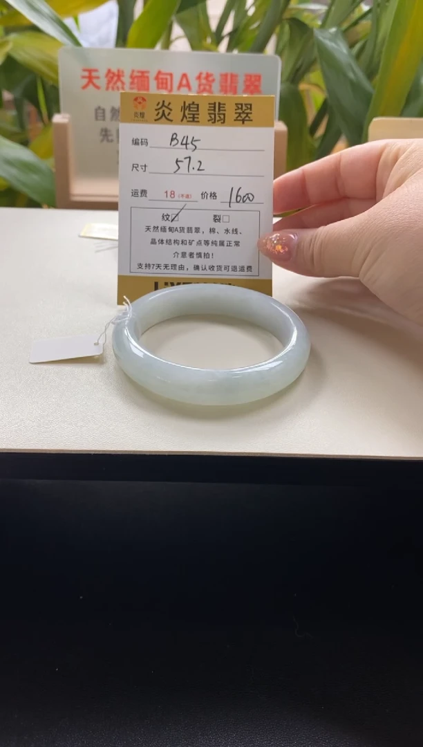 未镶嵌手镯翡翠57圈口编码b45