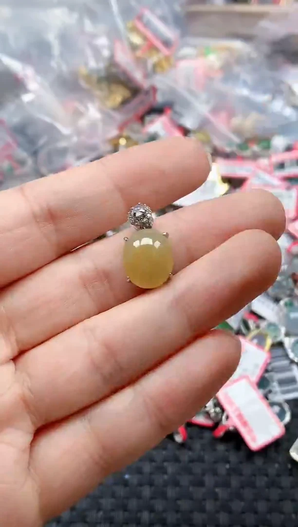 银S925镶嵌戒指翡翠天然A货缅甸翡翠