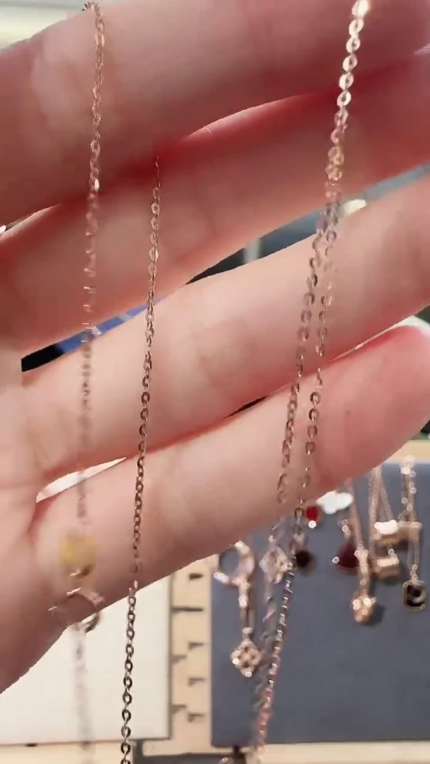 18K金项链18K金O字链条