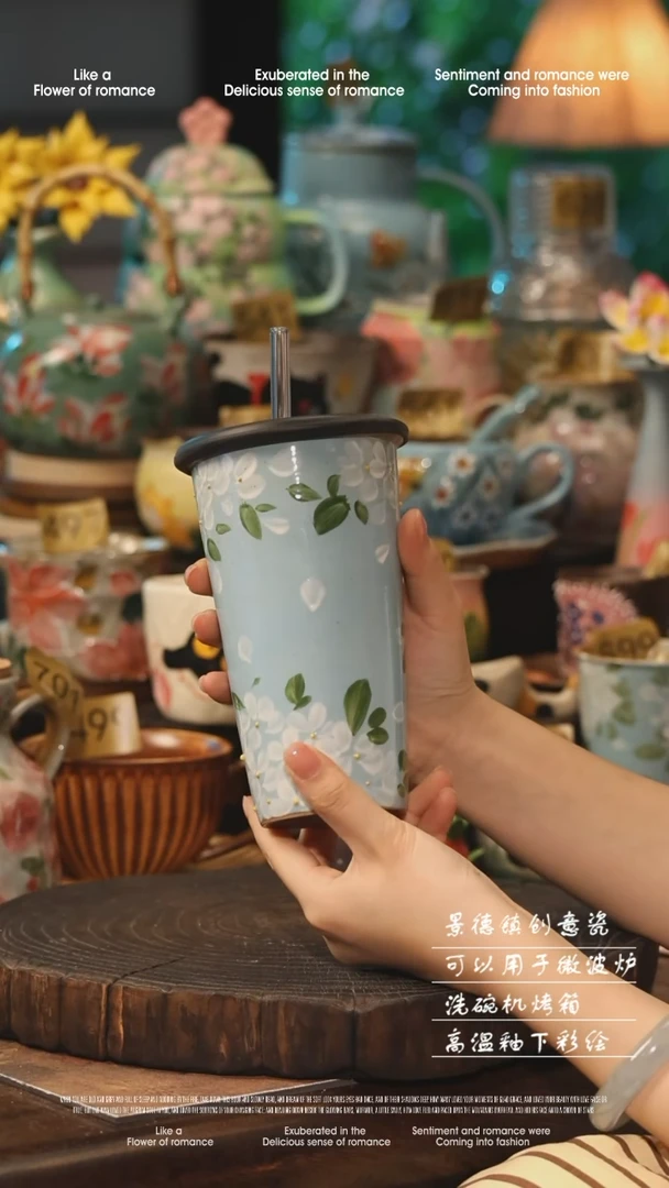 陶瓷景德镇高温釉下彩手工手绘款式