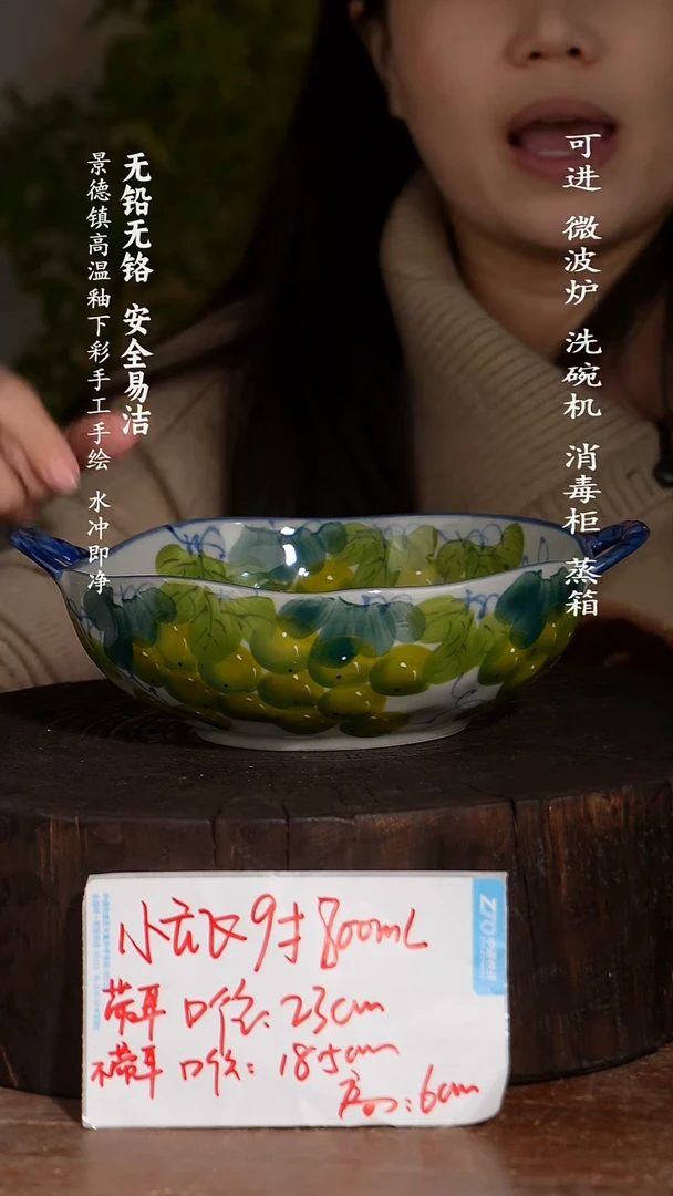 碗陶瓷景德镇高温瓷釉下彩手绘陶瓷