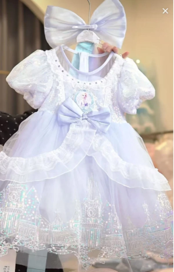 【7023城堡爱莎】女童公主裙蓬蓬裙小女孩生日钢琴演出连衣裙