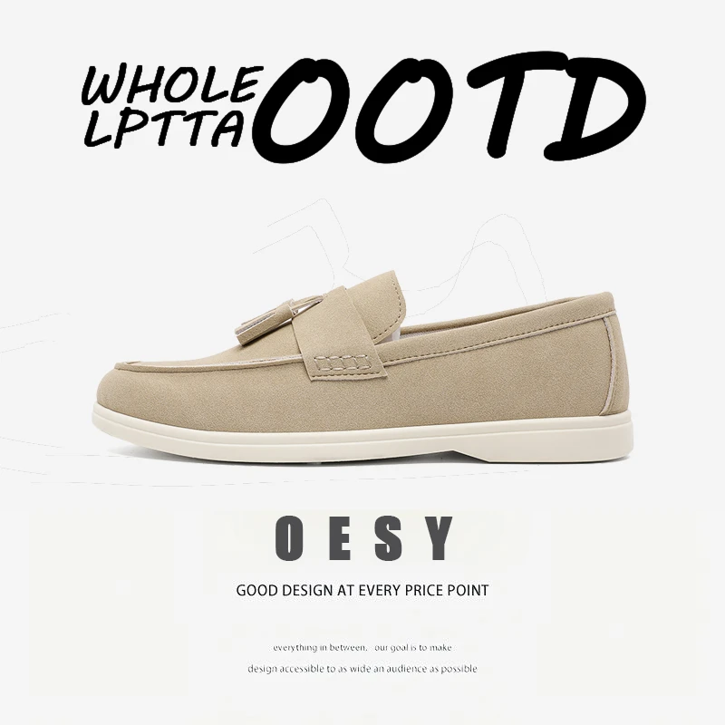 OESY男鞋英伦扶苏休闲板鞋懒人一脚蹬百搭小众设计乐福鞋豆豆鞋