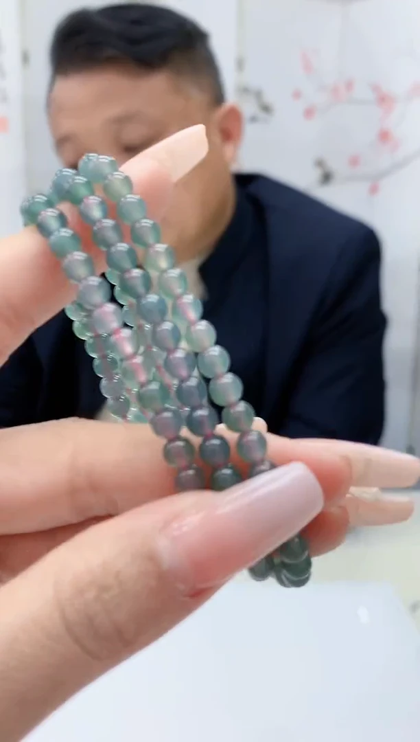 【闪购商品】定制翡翠未镶嵌4969lr-毛货珠链56