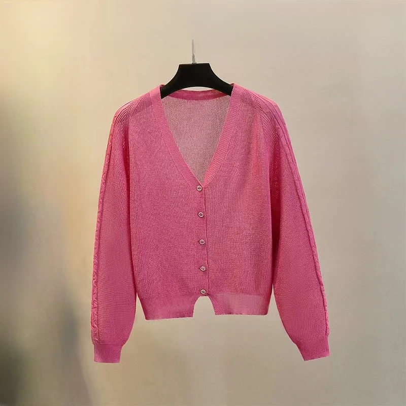 竹节防晒针织衫开衫夏季薄款披肩上衣8023