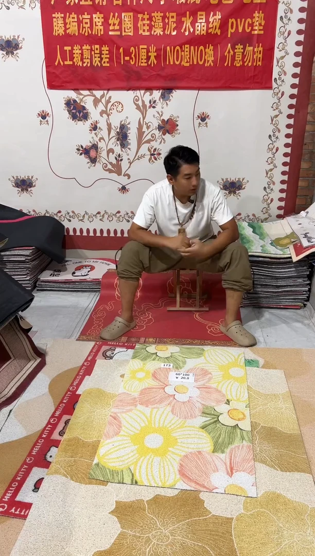 不退不换瑕疵丝圈地毯60*100cm173