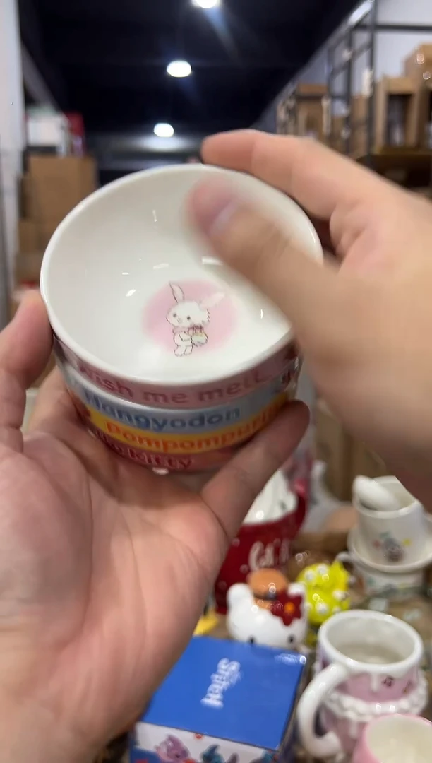 瓷片小号三利鸥甜品小碗4件套