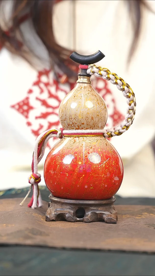 【闪购商品】RZ180漆艺酒葫芦不包手串及旋转底座