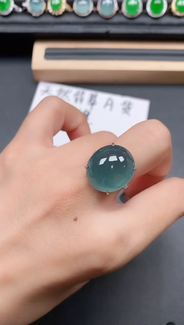 翡翠戒指银S925镶嵌11111111