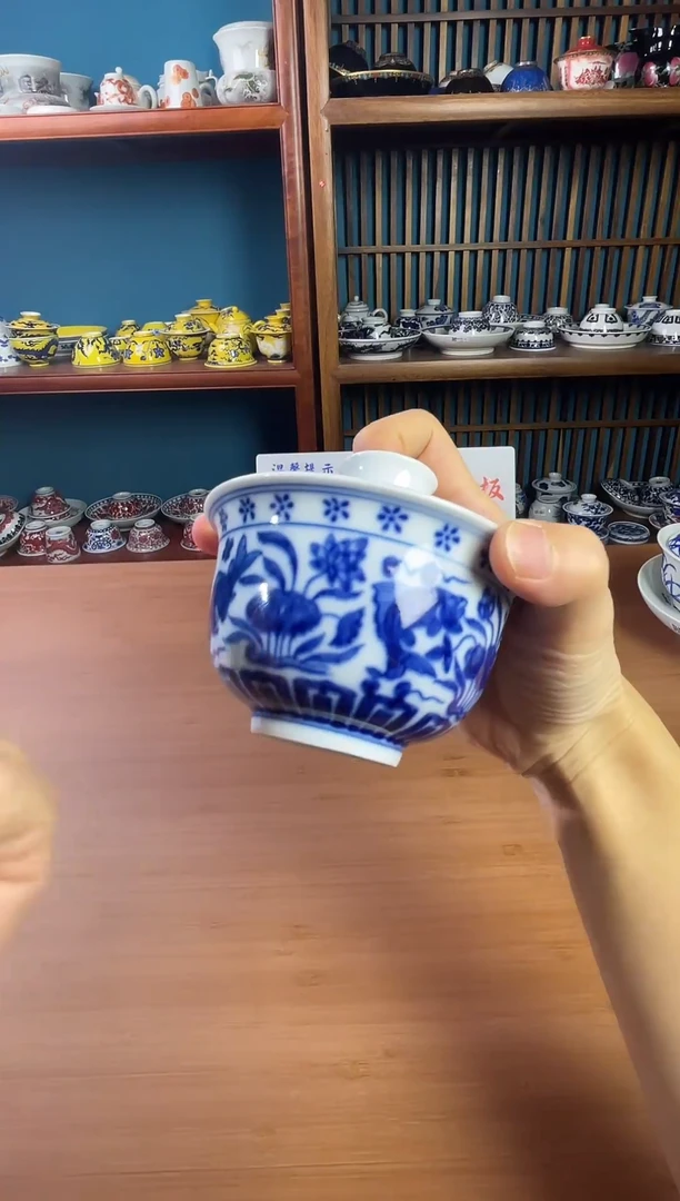 景德镇陶海藻鱼盖碗