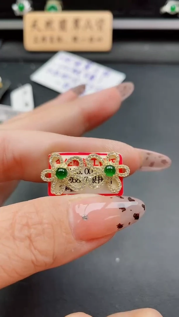 银S925镶嵌戒指翡翠1