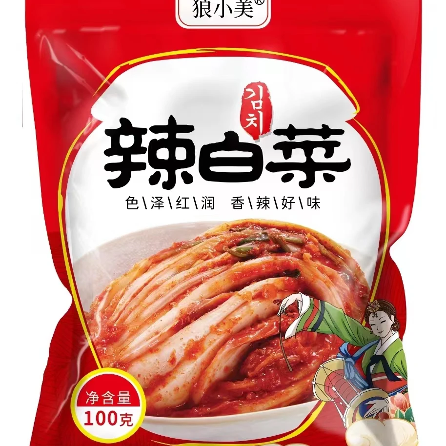 狼小美100g辣白菜16袋泡菜酸辣爽口即食传统朝族