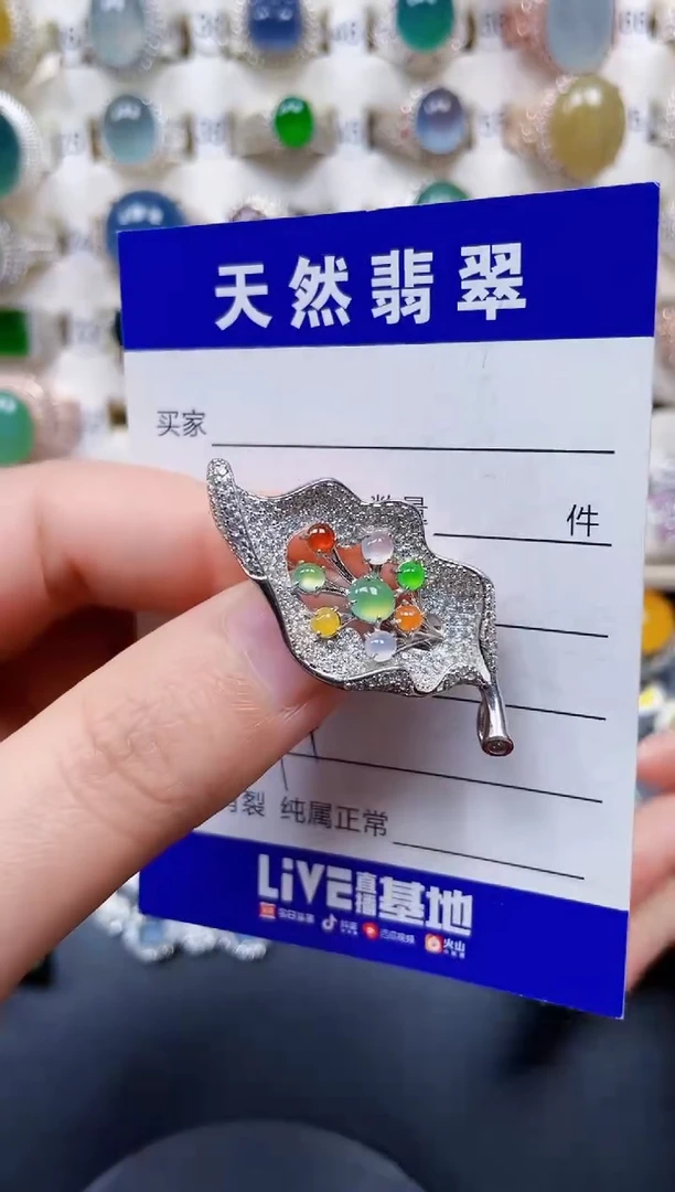 颈饰银S925镶嵌翡翠394