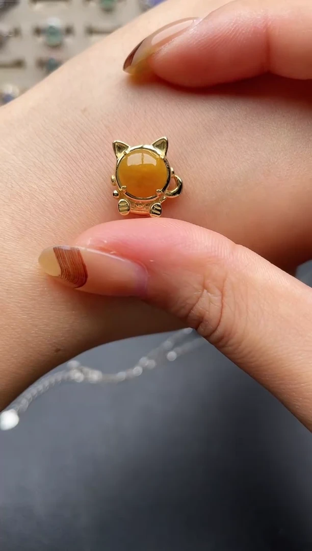 翡翠戒指银S925镶嵌一物一证一礼盒