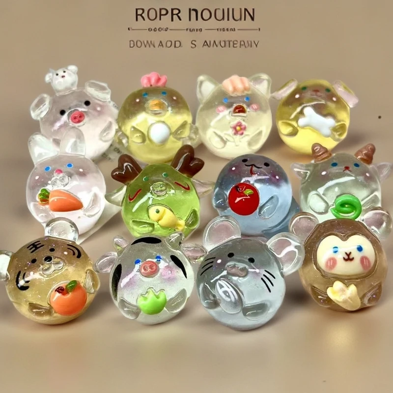 【十二生肖小萌粒】树脂小摆件diy 潮玩对对碰