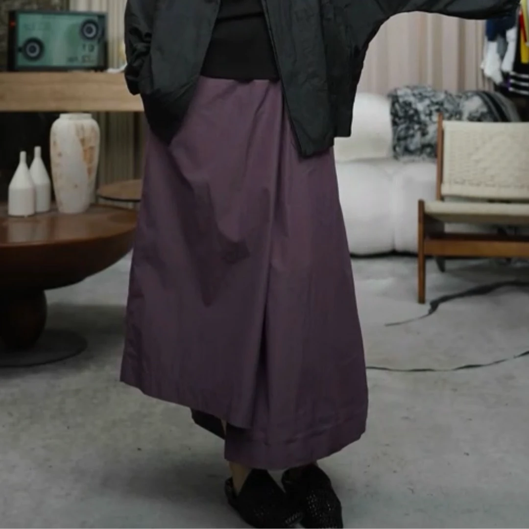 infobyfive福利夏季新款诡异大小裤腿长短不一八分裤NF0504199