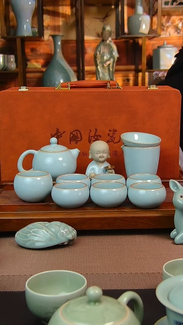 汝瓷茶具原矿汝瓷福利西施壶套装