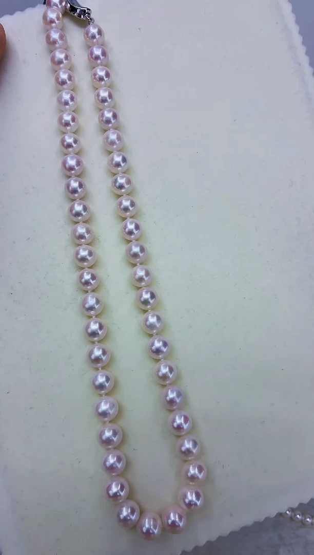 银S925镶嵌DA淡水珍珠曼塔串链9-10 y162