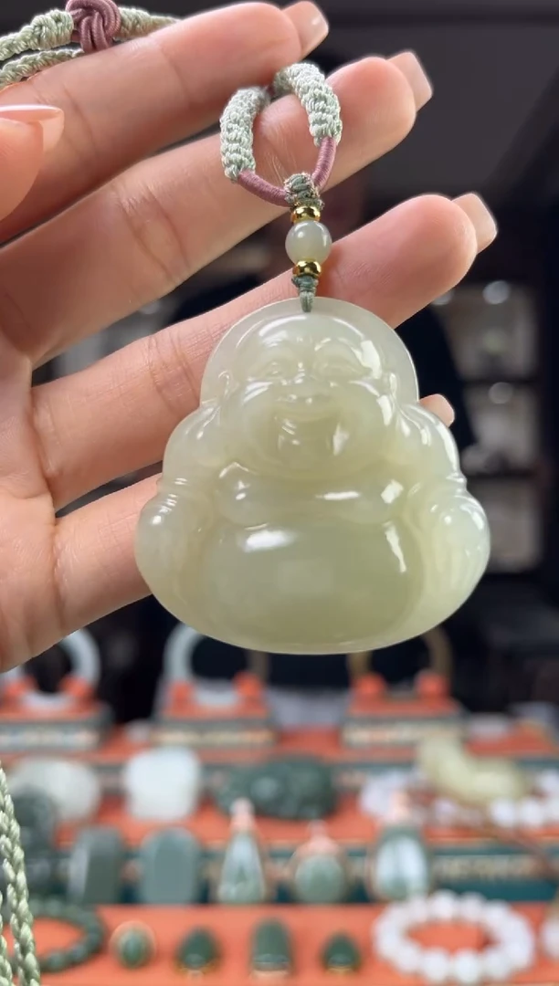 和田玉未镶嵌颈饰佩佩45mm左右