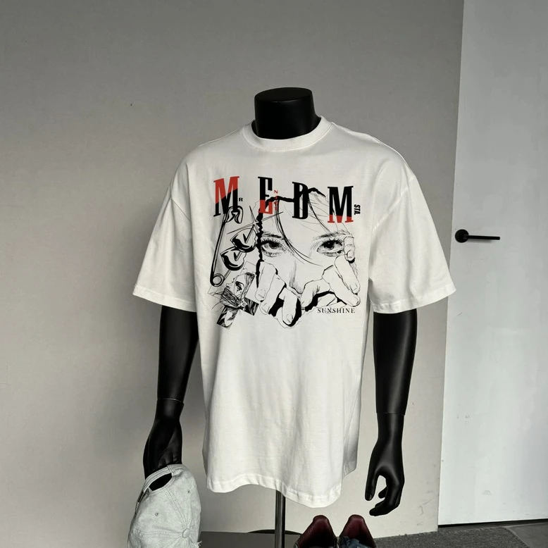 STA.MEDM国潮印花280克重磅短袖t恤男夏季新款休闲T恤美式圆领潮